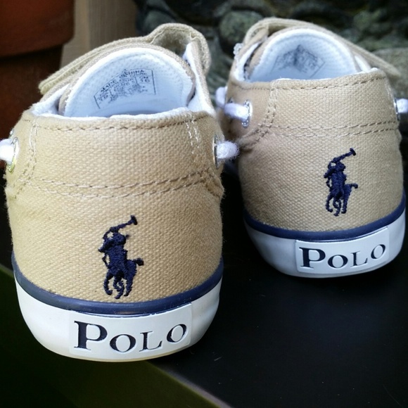 β SOLD β Ralph Lauren Boys Boat Shoes Khaki 7 New! β SOLD β - Picture 3 of 7